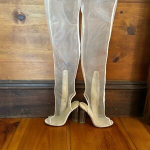 Chic Sheer White Heeled Sandals